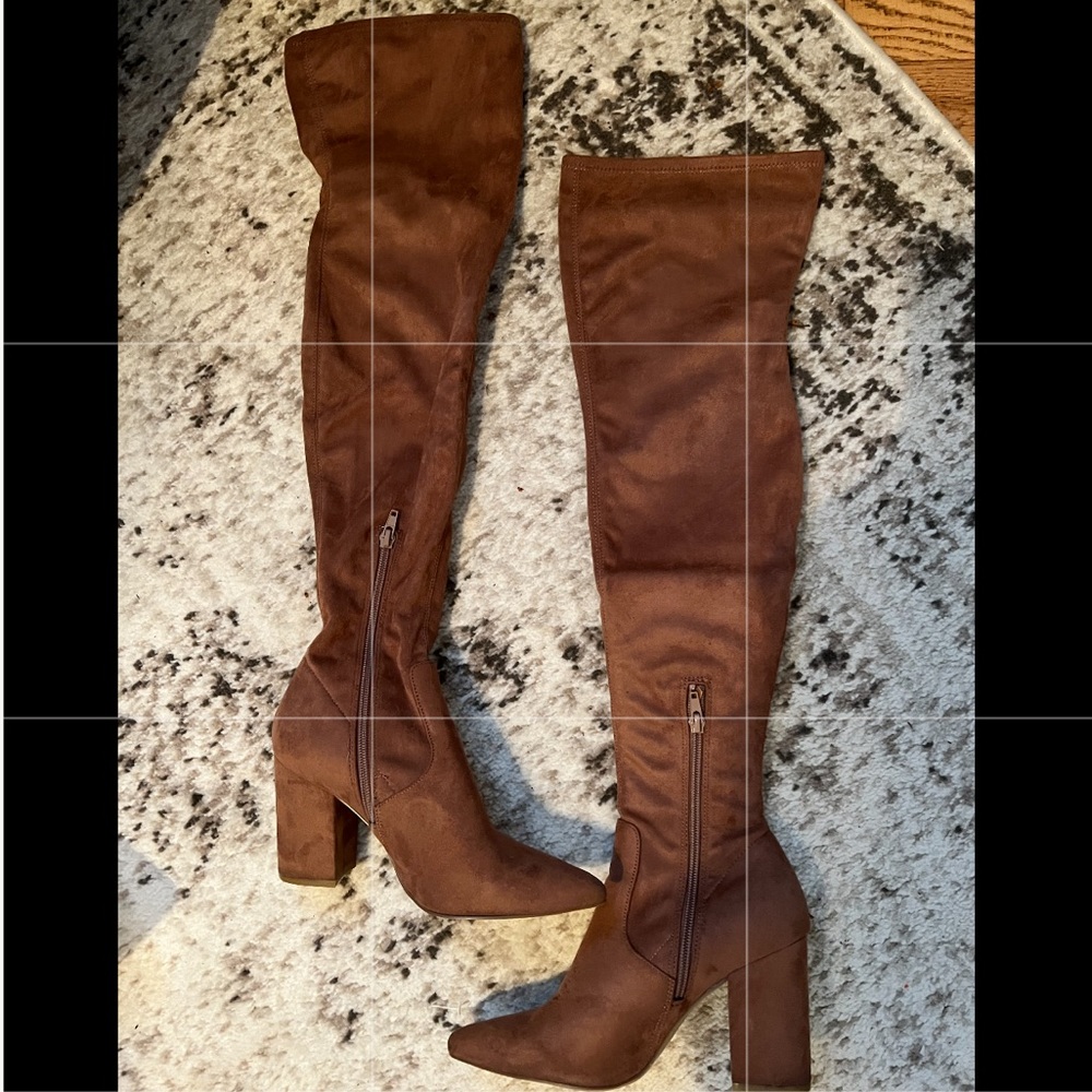 Like new camel over the knee boots.  From macys.